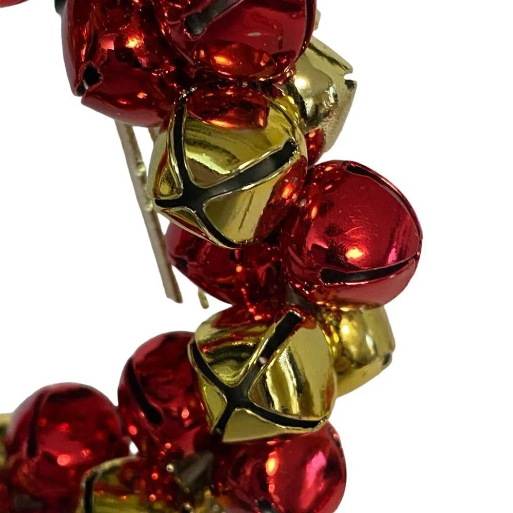 Jingle Bells Wreath Christmas Ornament Red Gold 3